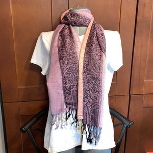 Pink tones paisley scarf